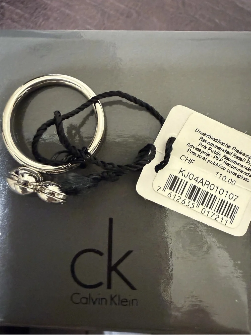 Calvin Klein Silver statement Bubble Cluster Ring - size 8 nwt